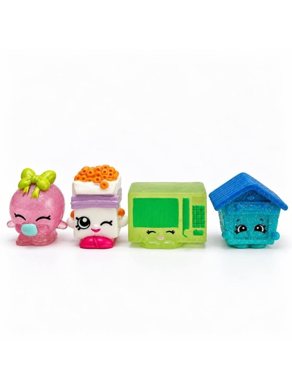 Shopkins Ultra Rare Glitter Lot Breaky Crunch Zappy Microwave Pup E House